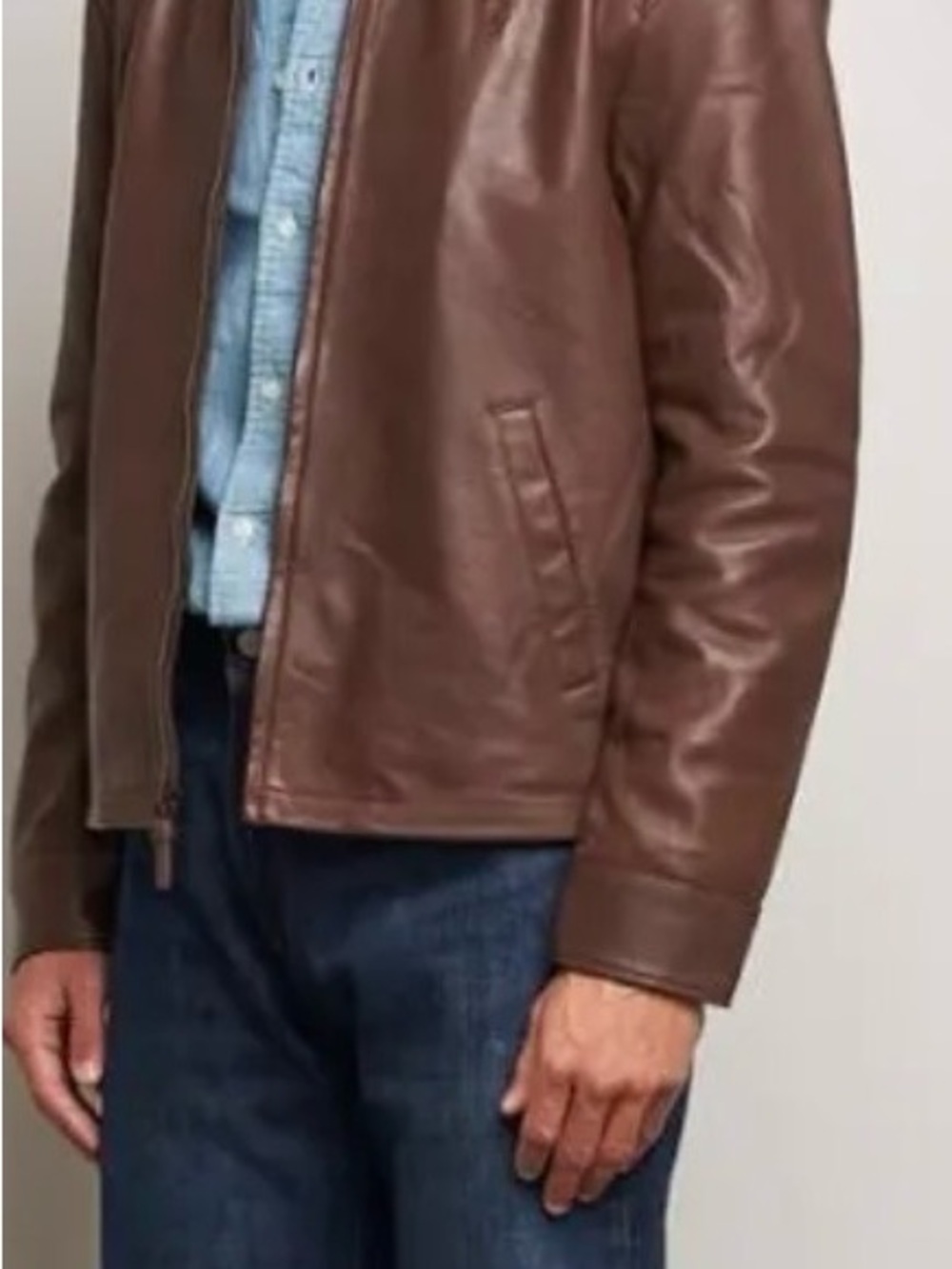 Polo by Ralph Lauren Brown Leather Bomber Jacket